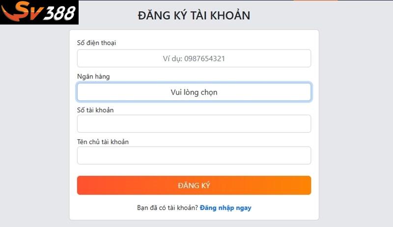 Đăng ký tài khoản SV 388 chỉ với vài bước đơn giản